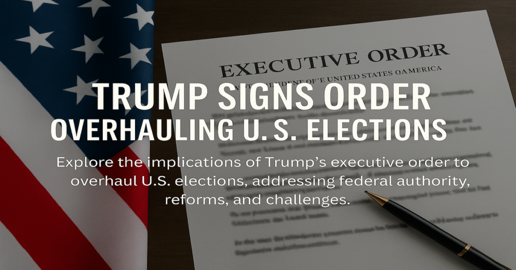 Trump Signs Order Overhauling U.S. Elections