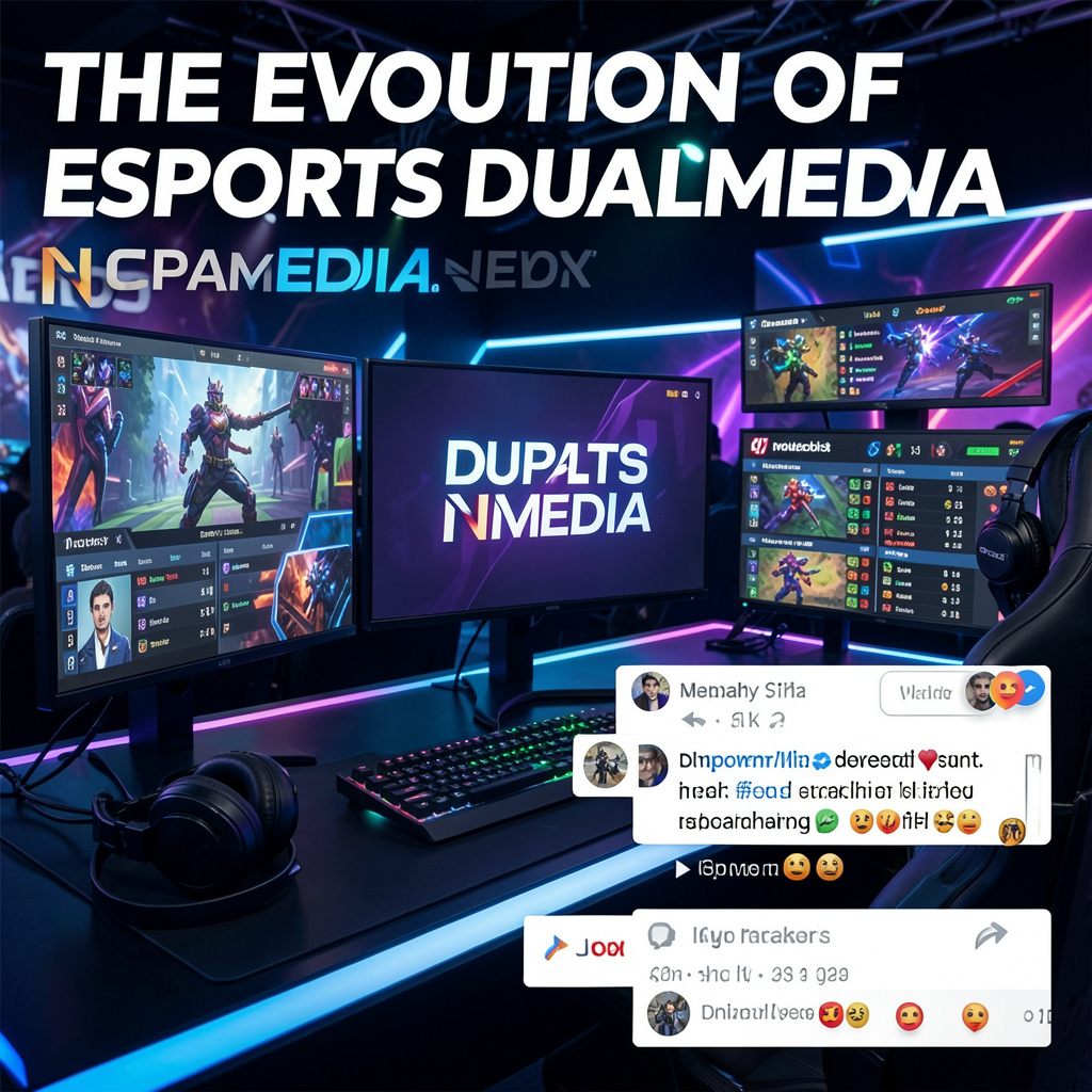 esports news dualmedia platform showing live match updates, player analytics, and multimedia gaming coverage
