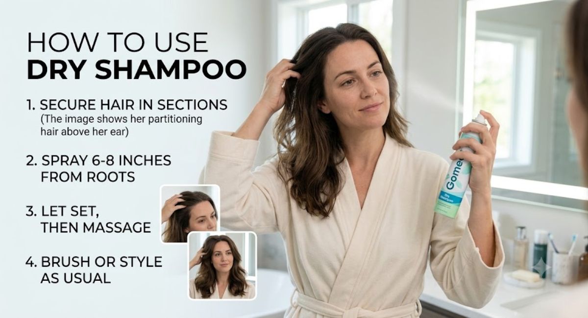 how to use dry shampoo gomeet